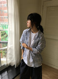 Rimu Summer Loose-Fit See-Through Check Shirt