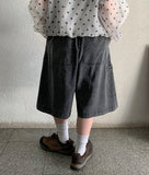 [Unisex] Katrin Washing Denim Banding Bermuda Pants