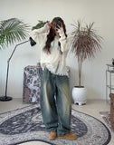 Eddie Flame Curved Denim Pants