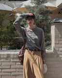 Hina Stripe V-neck Knit