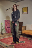 [2-WAY] Sleeve Star Pigment CROP Hood Zip-up