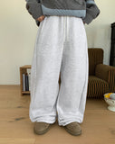 Kukuna banding string side cut brushed wide jogger pants