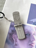 Hasel Y2K Silver Folder Phone Bag Ring Keyring