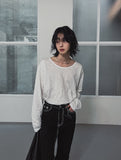 Kellin Over Fit U-Neck Long Sleeve Tee