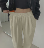 Corduroy Wool Pin Tuck Wide Banding Pants