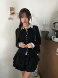 Boo Frill Tiered Banding Mini Skirt