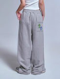 TRIPLE CROSS Multi Embroidered Training Pintuck Wide Pants