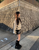 Kine Fringe Long Knit Muffler