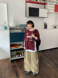 Juve Sporty Color Matching Printed Over Sweatshirt