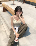Kibble Ribbon Shirred Sleeveless Top