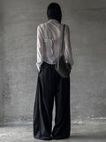 Signature pin tuck wide slacks