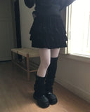 Doyu Velvet Tiered Mini Skirt