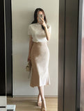 Wender Basic Slit Mermaid Banding Skirt