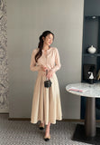 Ruko Banding Pintuck Flare Long Skirt