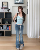 Tense Span Low Bootcut Denim Pants
