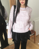 Poran Wool Mohair Cable Punching Knit