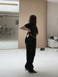 High Waist Black Bootcut Pants