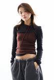 Winter string halter knit top