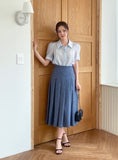 Belluan Tencel Collar Puff Blouse