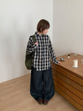 Pellet Stitch Cut Raw Denim Wide Pants