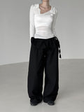 Ruffle Belt Skirt Pants