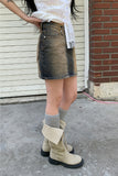 killer vintage denim mini skirt