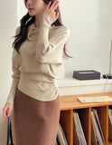Nemad Gaori Button Shirring Turtleneck Knit