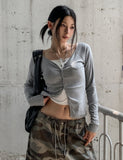 [U-BASIC] Etna slim button cardigan