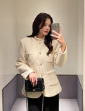 Gerard Pearl Boucle Wool Quilting Half Jacket
