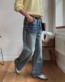 Godin Washed Back Pocket Wide Denim