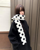 Elvan Dot Color Matching Fleece Fluffy Muffler