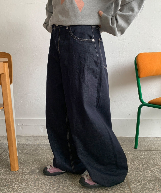 【BAON】Moeco Back Pocket Raw Wide Denim Pants DL998RAWINDIGO-TIMBER_2_grande