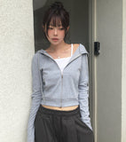 Gazelle Slim Fit Crop Hood Zip-Up