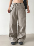 Ronber Pocket String Slit Wide Two-Way Pants
