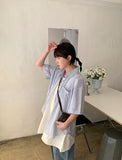 Jyuimi Summer Stripe Roll-up Over Short Sleeve Shirt