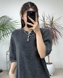 Coon Pigment Henry Neck Knit Short Sleeve