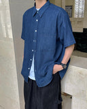 Rope denim short sleeve shirt