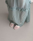 1204 Mesh See-through Summer Flat Shoes (1cm)