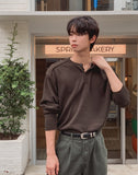 Rico Ribbed Cut-out Henley Neck Knit