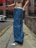 B-point balloon denim pants