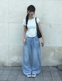 Taron String Side Slit Ribbon Strap Short Sleeve T-Shirt