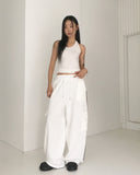 Pict Track Color Matching Cargo Pocket Pile Sweatpants