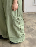 Wecky banding nylon ribbon cargo pants