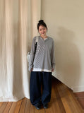 [unisex] Anri Warmer Henley Neck Over Long Sleeve Tee