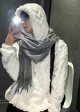 Cable Fleece Hood