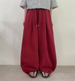 Jeans Pintuck Banding Balloon Wide Pants
