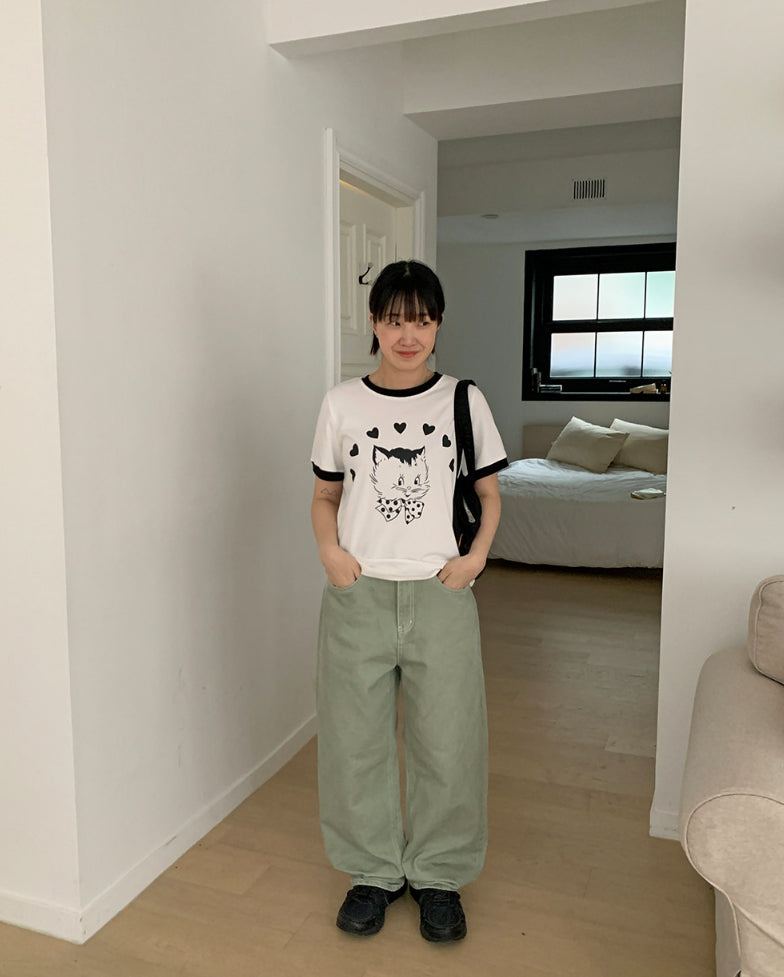 【BAON】Catto Bijo Color Cotton Pants BAON (バオン) - キャットビジョカラーコットンパンツ / Catto