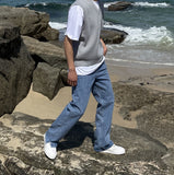 Dunce Wide Slit Denim Pants