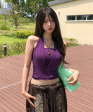 Berry Wrap Halter Sleeveless