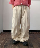 [unisex] Keiri pintuck banding parachute wide linen pants